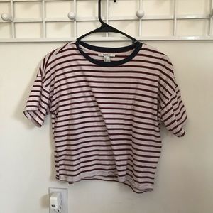 Red and white striped boxy tee